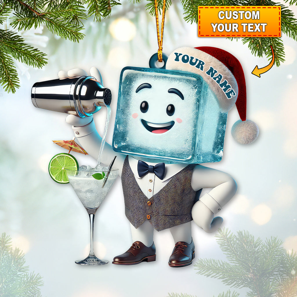 Blisscorners Custom Name Barista Ornament, Bartender Christmas Gift2D Flat LM2111