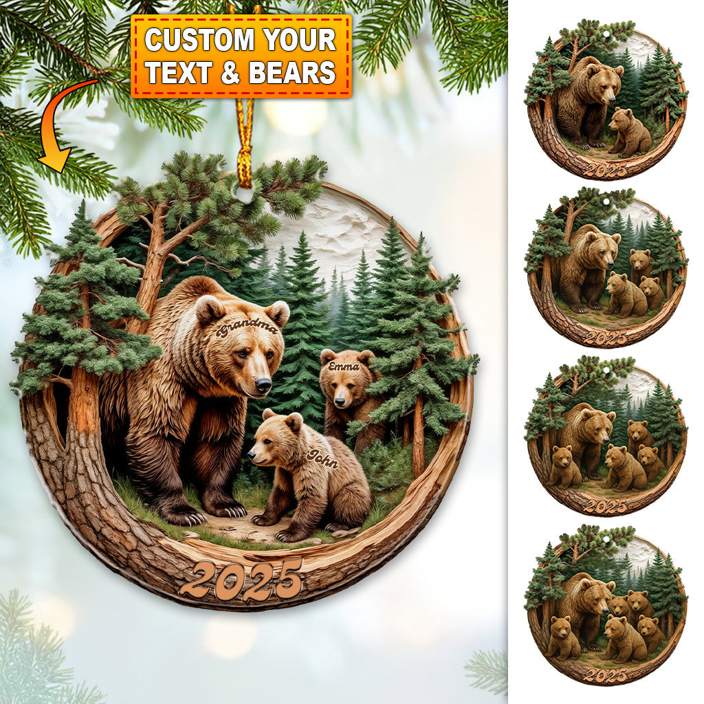 Blisscorners Brown Bears Christmas, Home Decor, Christmas Ornament, Personalized Ornament2D Flat LM2111