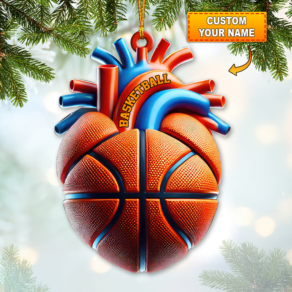 Blisscorners Custom Name Basketball Ornament, Basketball Lover Christmas Gift2D Flat LM2111