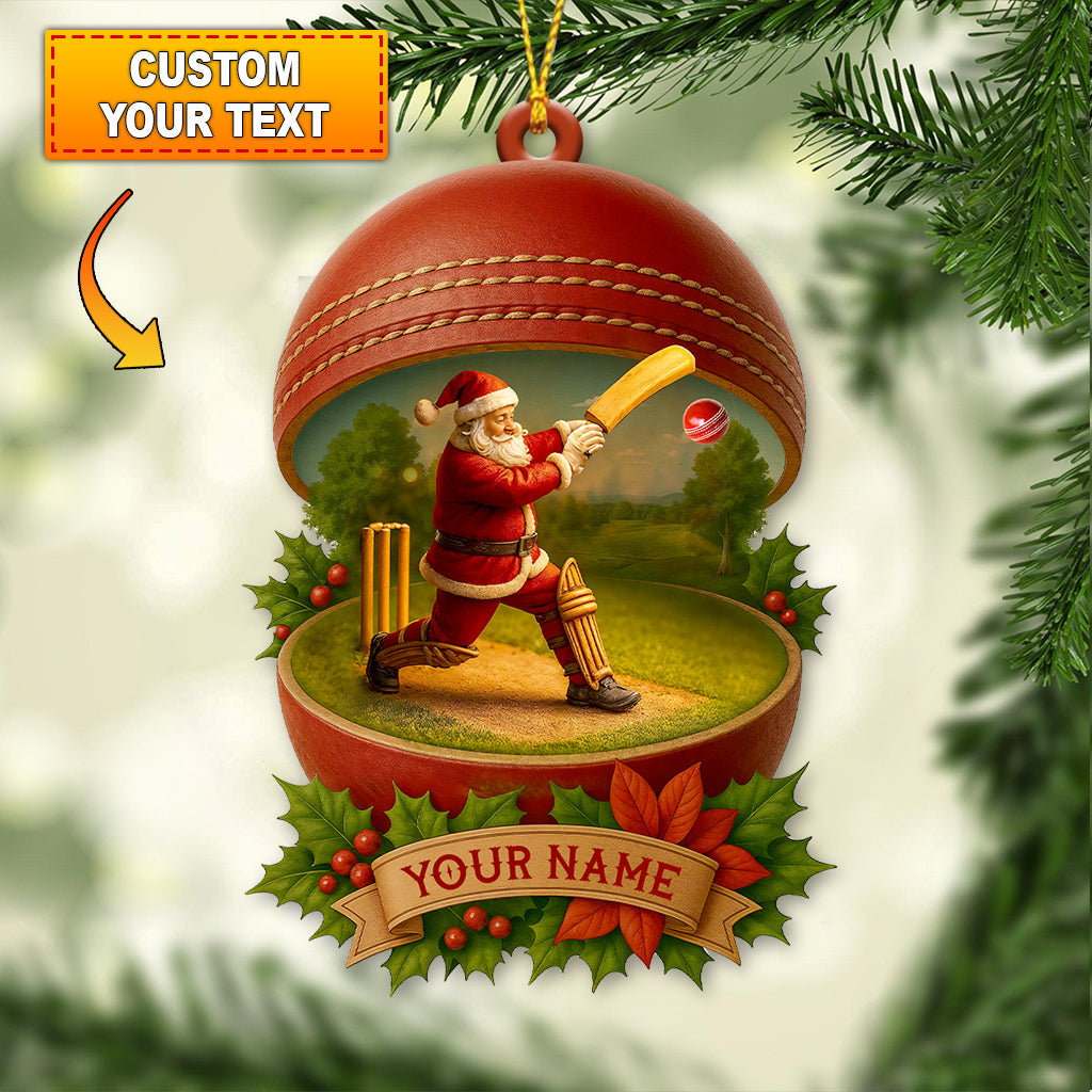 Blisscorners Christmas Cricket Players, Home Decor, Christmas Ornament2D Flat LM2111