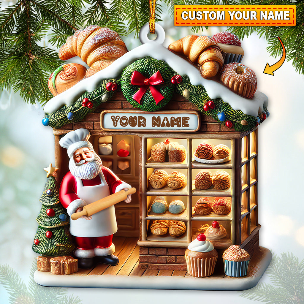 Blisscorners Custom Name Bakery Store Ornament, Bakery Store Christmas Decoration12D Flat LM2111