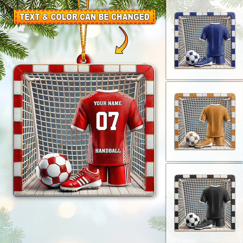 Blisscorners Custom Name and Number Handball Ornament, Christmas Gift for Handball Lovers2D Flat LM2211