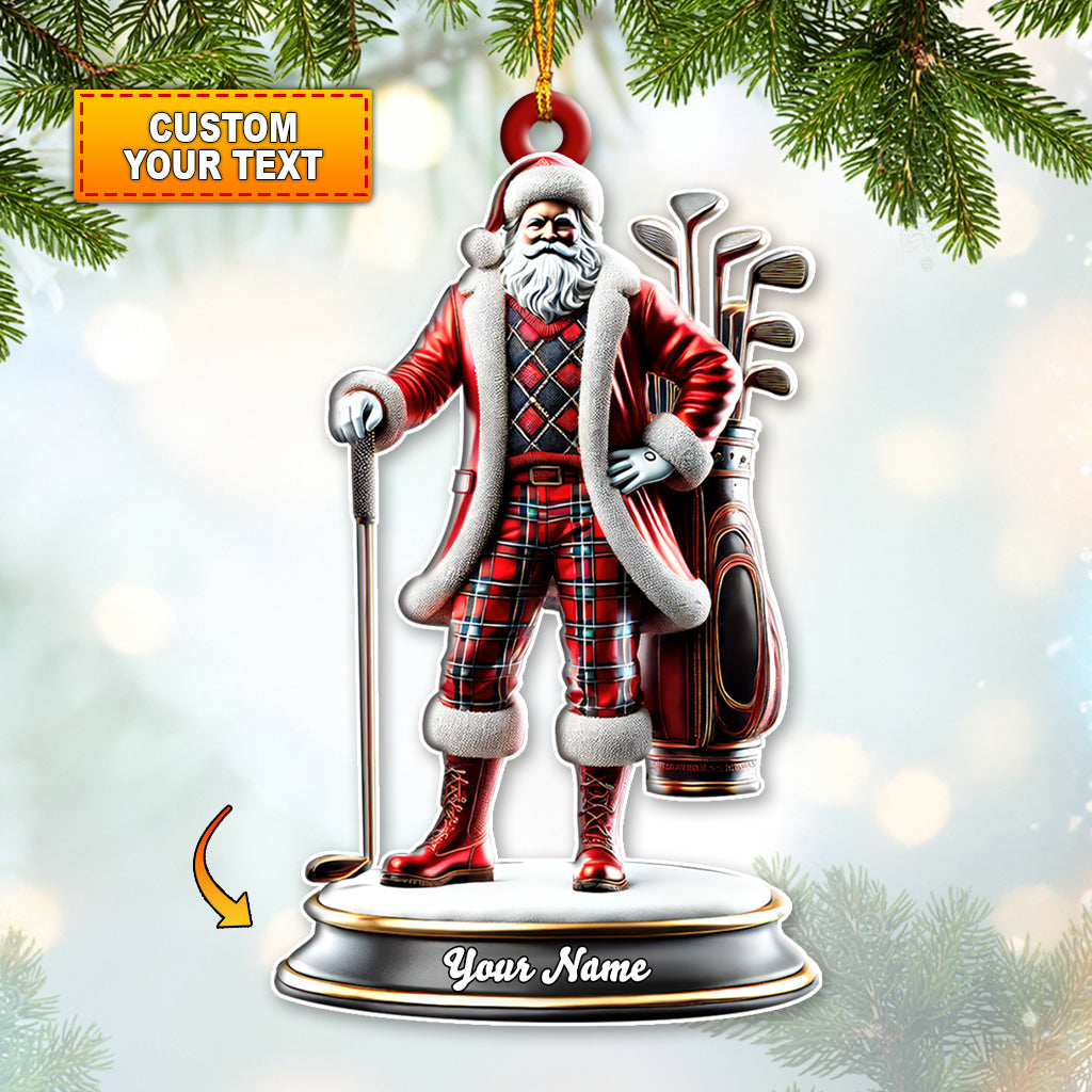 Blisscorners Custom Name Golf Christmas Ornament, Christmas Gift for Golf Lover2D Flat LM2111