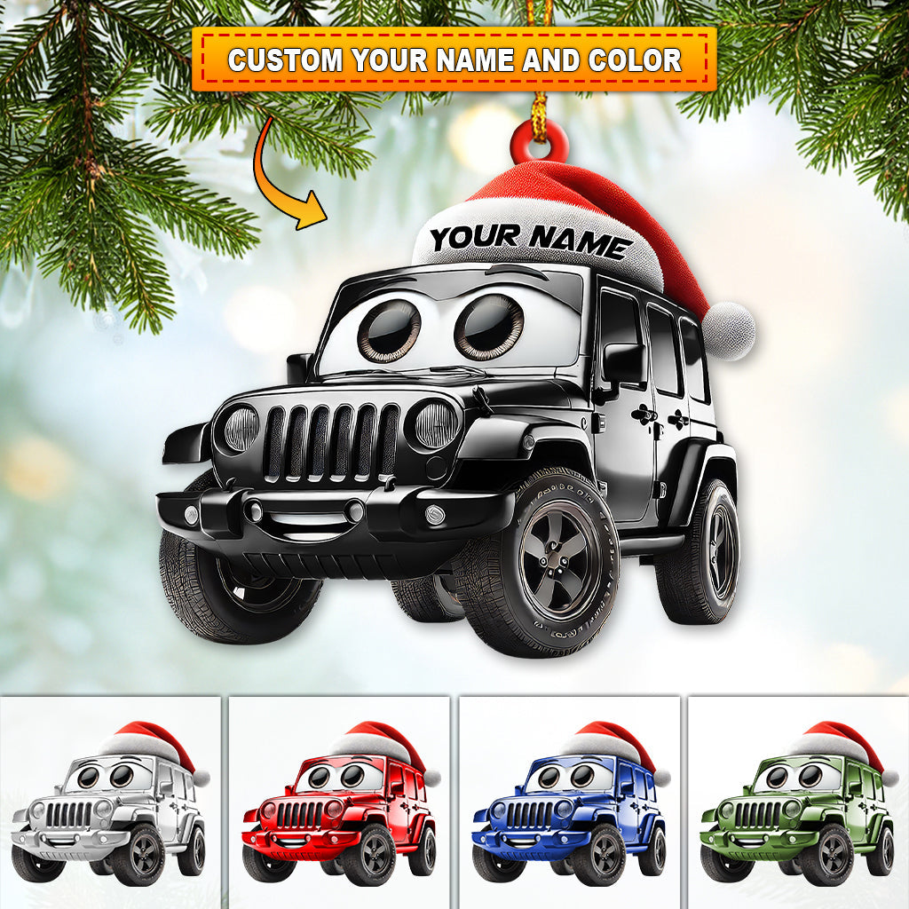 Blisscorners Custom Name Jeep Ornament, Jeep Lover Christmas Gift2D Flat LM2111