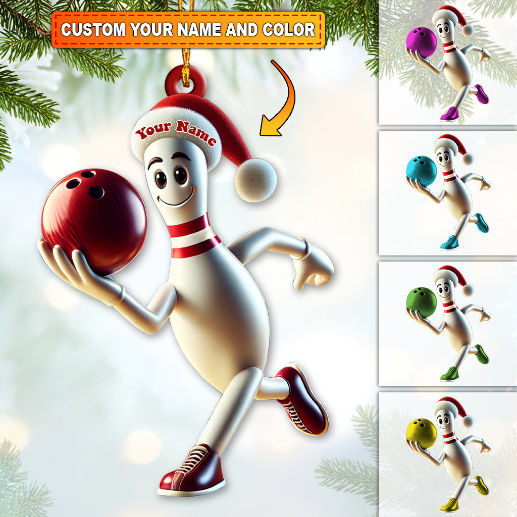 Blisscorners Custom Name Bowling Ornament, Bowling Lover Christmas Gift2D Flat LM2211