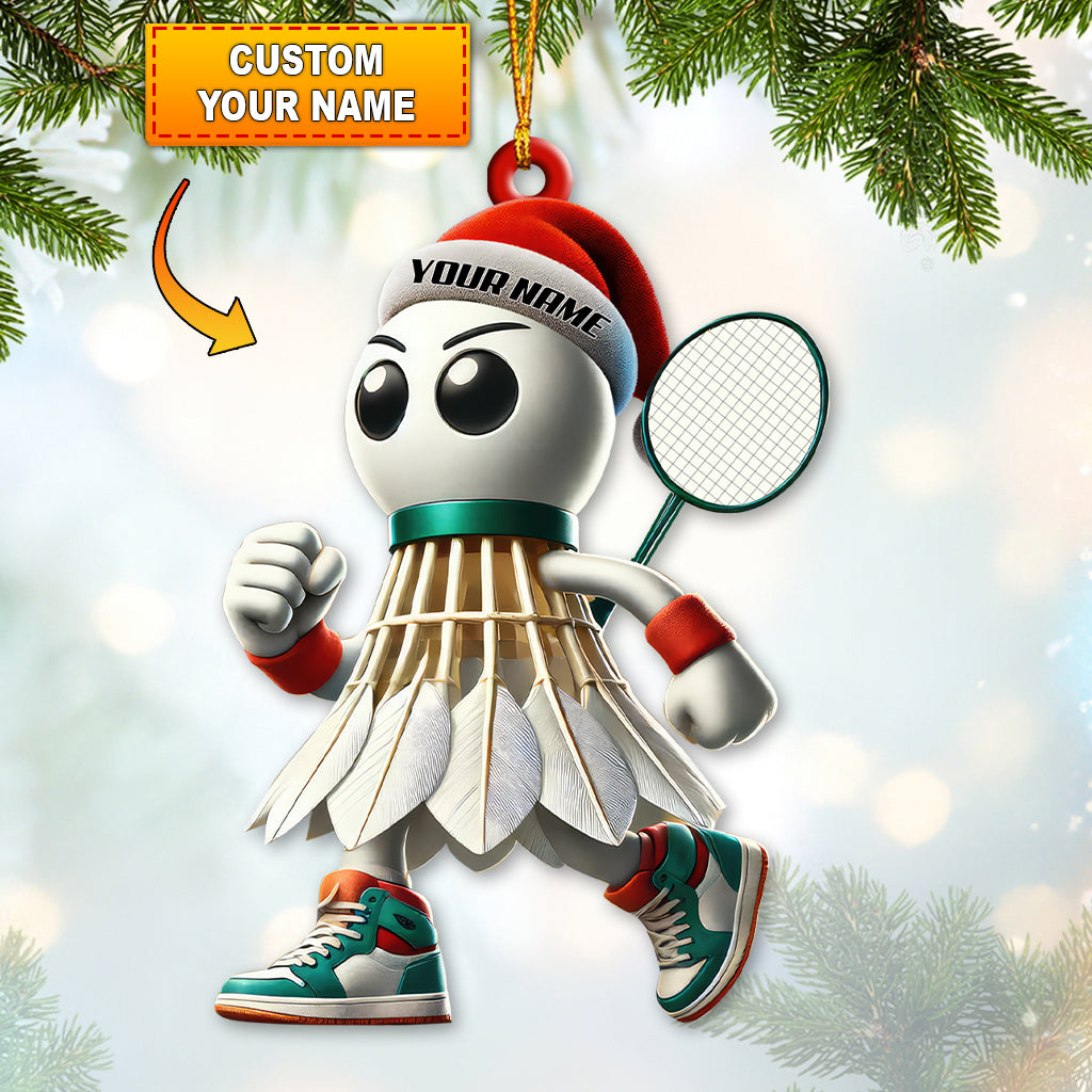 Blisscorners Custom Name Badminton Ornament, Badminton Lover Christmas Gift2D Flat LM2211