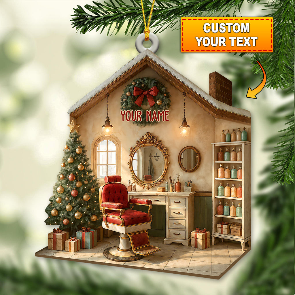Blisscorners Hair Salon, Home Decor, Christmas Ornament, Personalized Ornament2D Flat LM2111