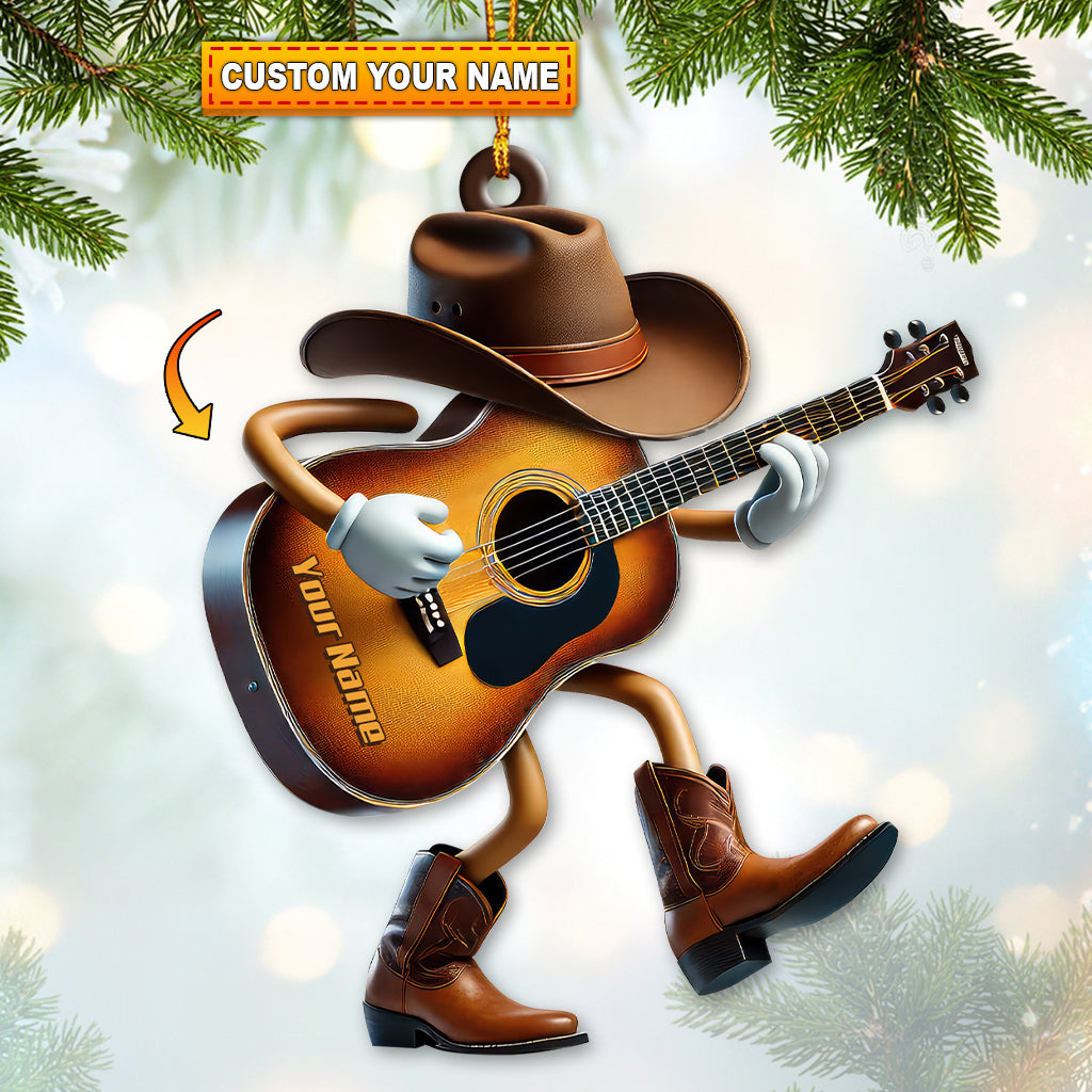 Blisscorners Custom Name Guitarist  Ornament, Guitarist Christmas Gift2D Flat LM2211