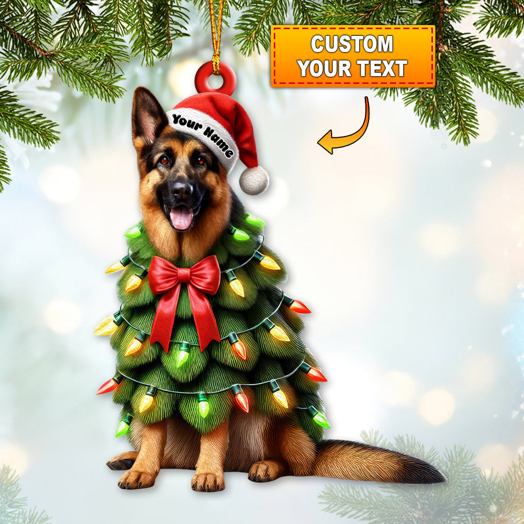 Blisscorners Custom Name German Shepherd Ornament, German Shepherd Christmas Gift2D Flat LM2111