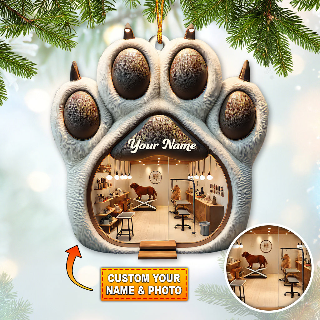 Blisscorners Custom Name and Photo Groomer Ornament, Home Decor Christmas Gift2D Flat LM2211