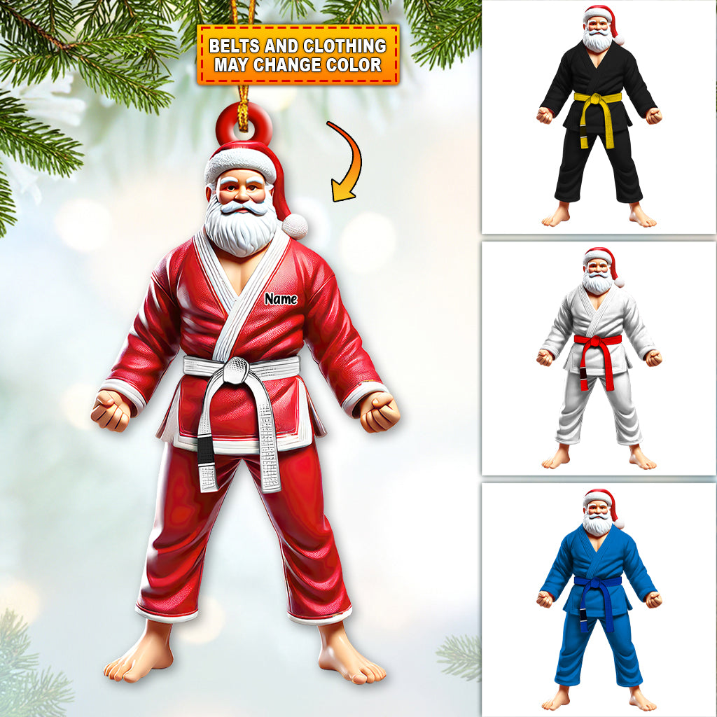 Blisscorners Custom Name Santa Jiujutsu Ornament, Santa Jiujutsu Christmas Gift2D Flat LM2211