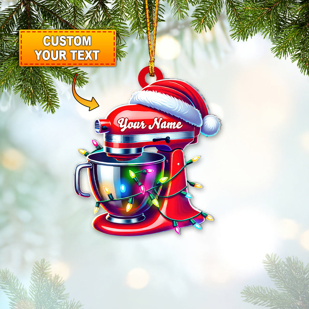 Blisscorners Custom Name Baker Christmas Ornament, Santa Christmas Gift2D Flat LM2111