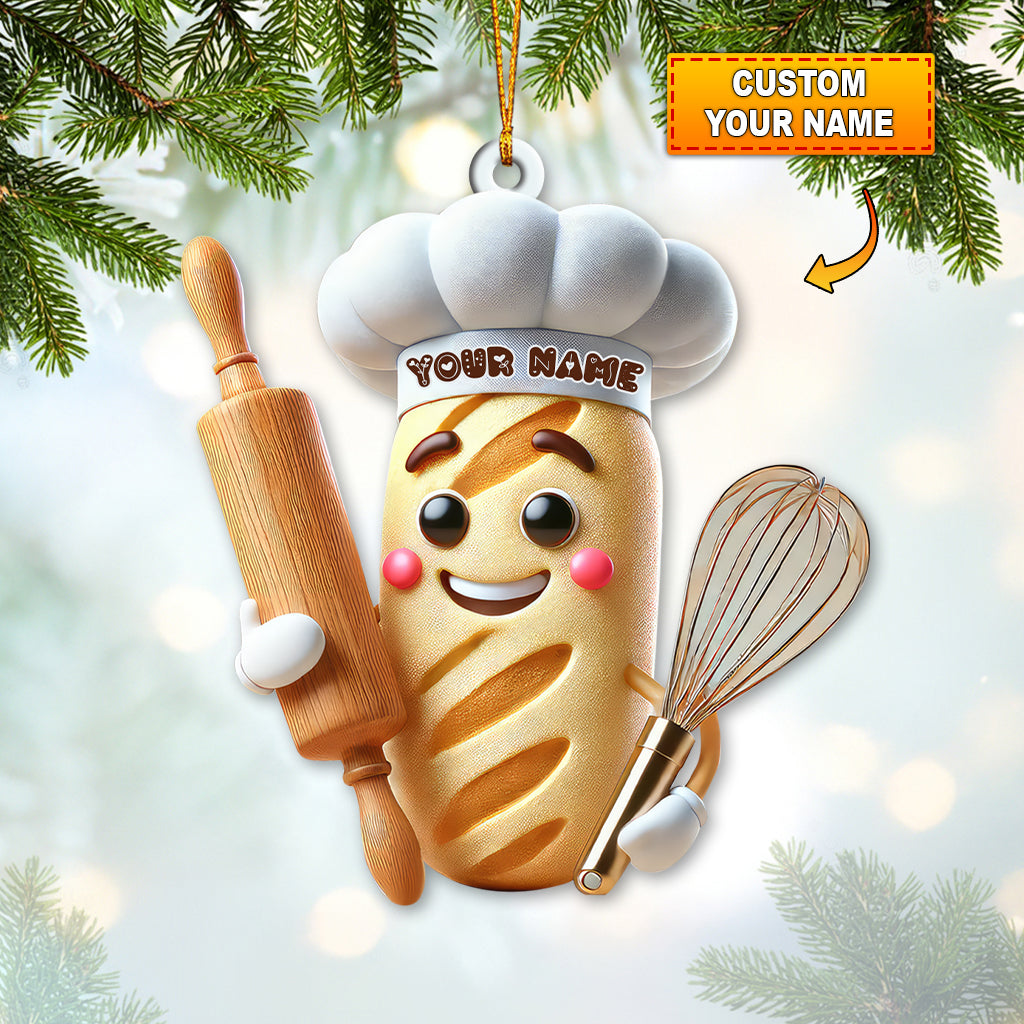 Blisscorners Custom Name Bakery Ornament, Bakery Store Christmas Decoration2D Flat LM2111