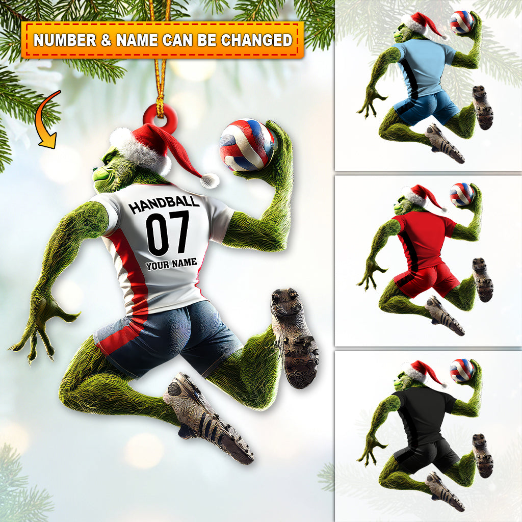 Blisscorners Custom Name Stink Christmas Handball Ornament, Christmas Gift for Handball Lover2D Flat LM2111