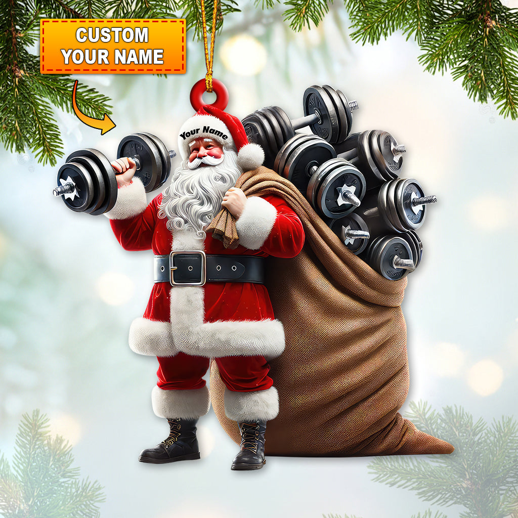 Blisscorners Custom Name Gym Santa Ornament, Gymnastics Christmas Gift2D Flat LM2111