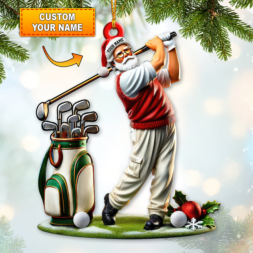 Blisscorners Custom Name Golf Santa Ornament, Golf Lover Christmas Gifts2D Flat LM2211