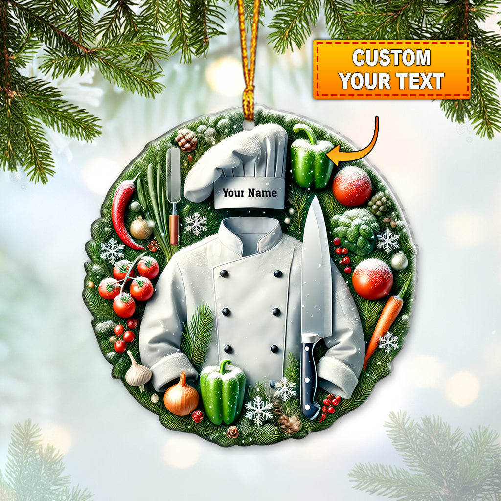 Blisscorners Custom Name Chef Ornament, Christmas Gift for Cooking Lovers2D Flat LM2211