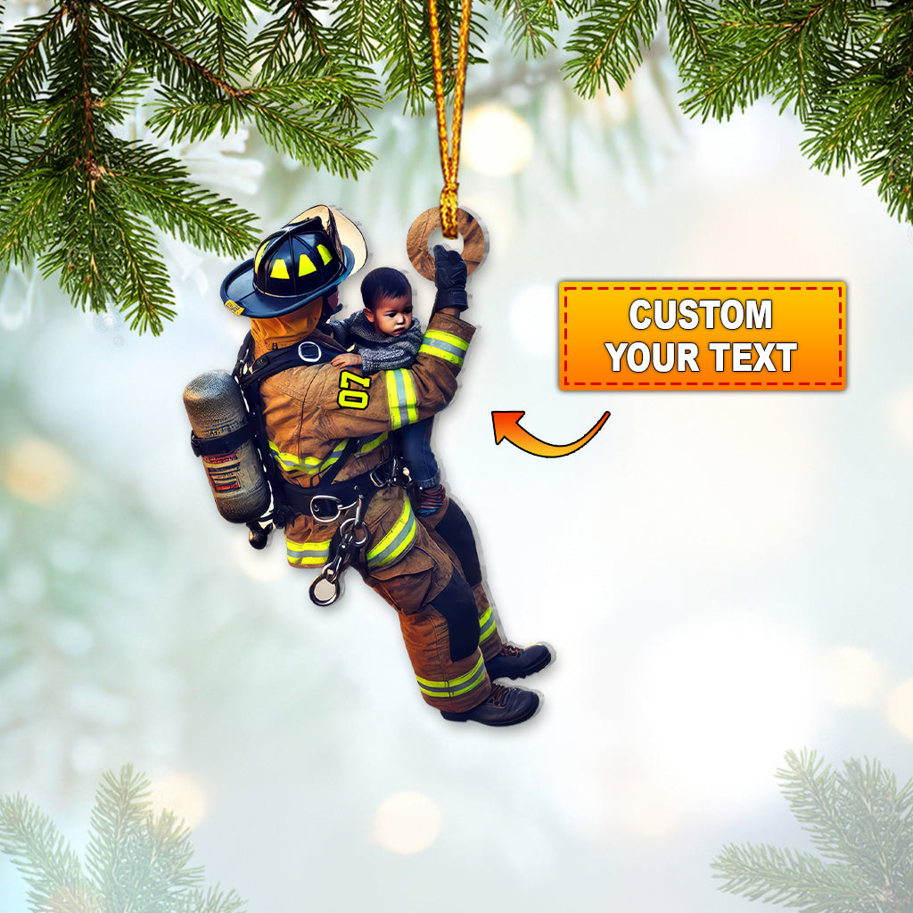 Blisscorners Custom Name Fire Fighter Ornament, Fire Fighter Gifts2D Flat LM2111
