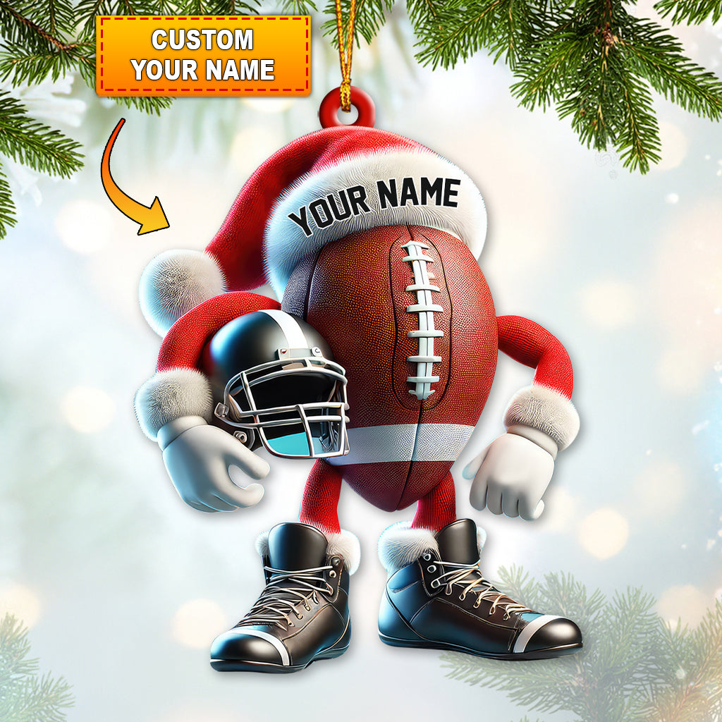 Blisscorners Custom Name Rugby Ornament, Rugby Lover Christmas Gift2D Flat LM2211