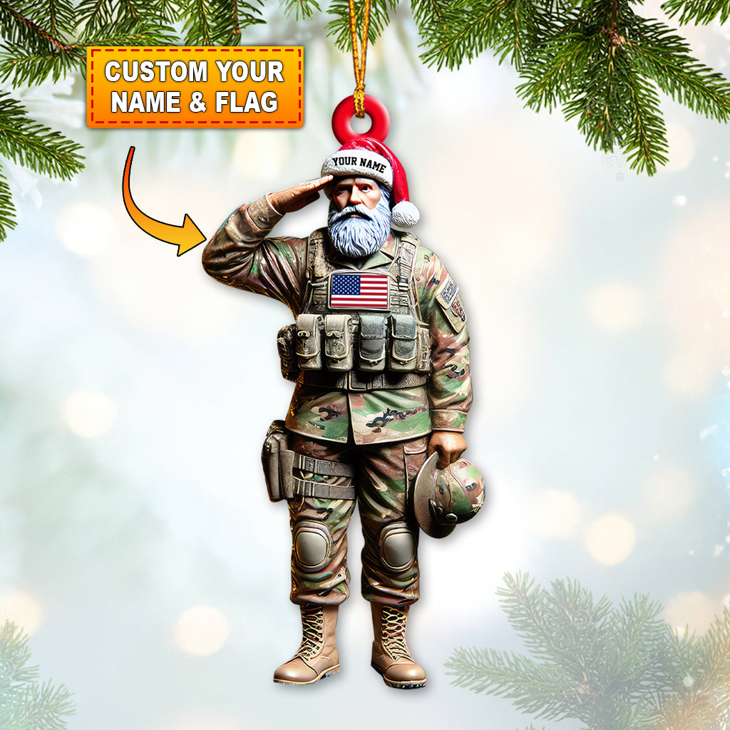 Blisscorners Custom Name U.S Veteran Ornament, U.S Veteran Christmas Gift2D Flat LM2211