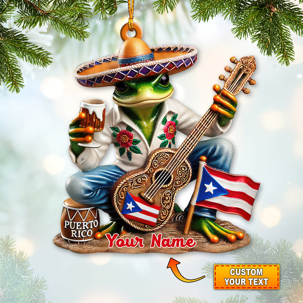 Blisscorners Custom Name Puerto Rico Ornament, Puerto Rico Christmas Gift2D Flat LM2111
