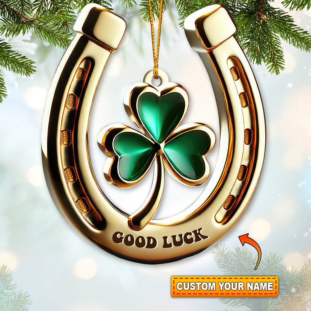 Blisscorners Custom Name Ireland Lucky Flower Ornament, Ireland Lover Christmas Gift2D Flat LM2211