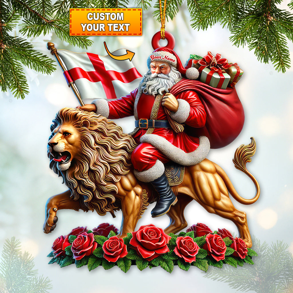 Blisscorners Custom Name England Christmas Ornament, England Lover Christmas Gift2D Flat LM2111