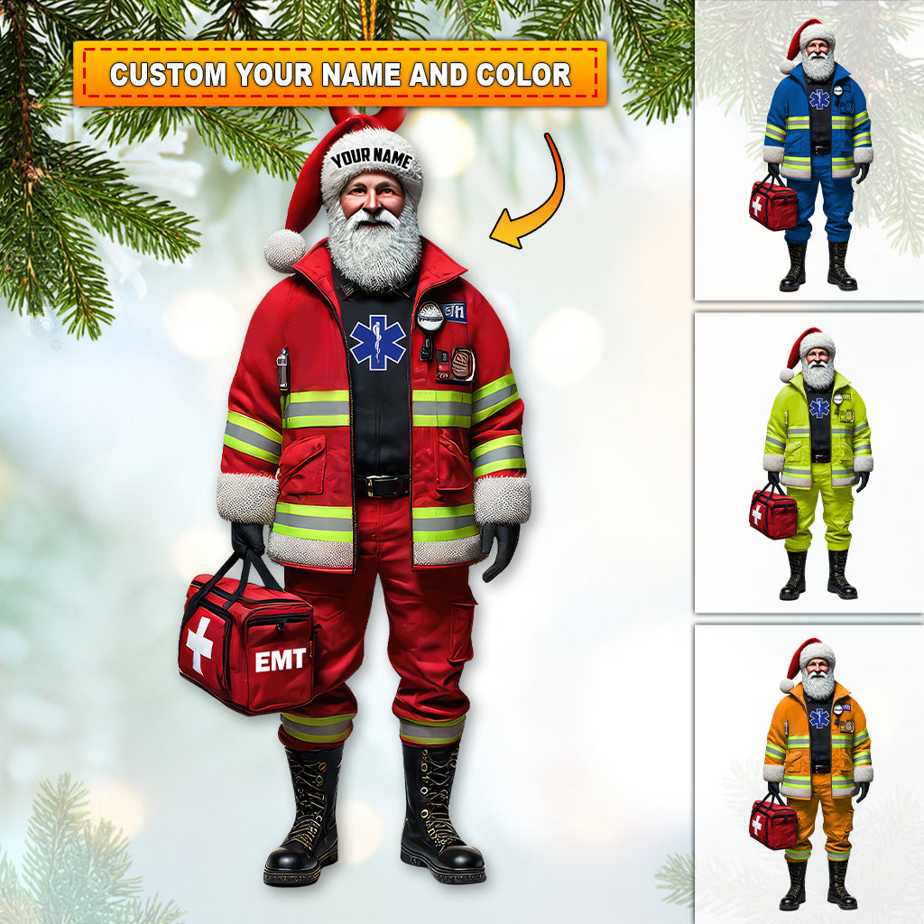 Blisscorners Custom Name EMT Ornament, EMT Lover Christmas Gift2D Flat LM2111