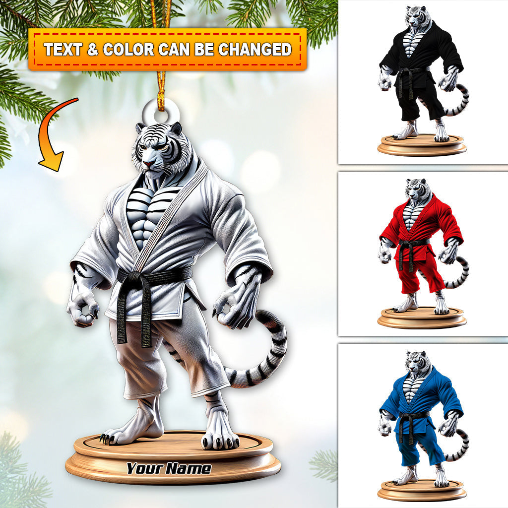 Blisscorners Custom Name Karate Christmas Ornament, Christmas Gift for Karate Lover2D Flat LM2111