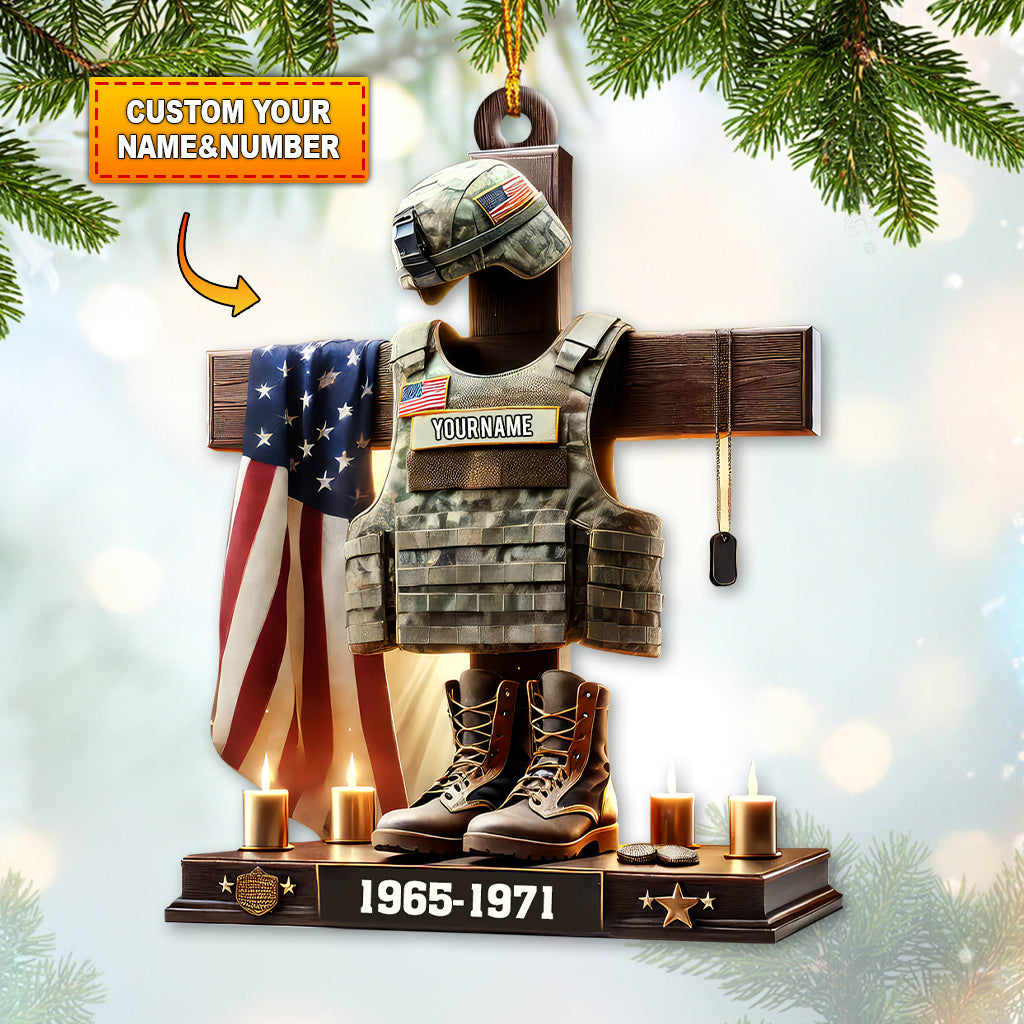Blisscorners Custom Name U.S. Veteran Ornament Ornament, U.S. Veteran Memorial Christmas Gifts2D Flat LM2111