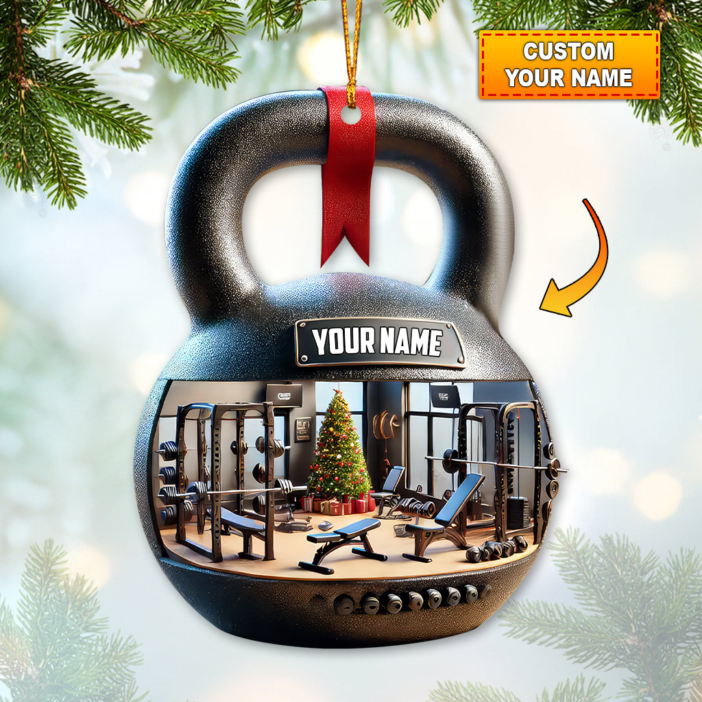 Blisscorners Custom Name Gym Ornament, Gymnastics Christmas Gift2D Flat LM2111