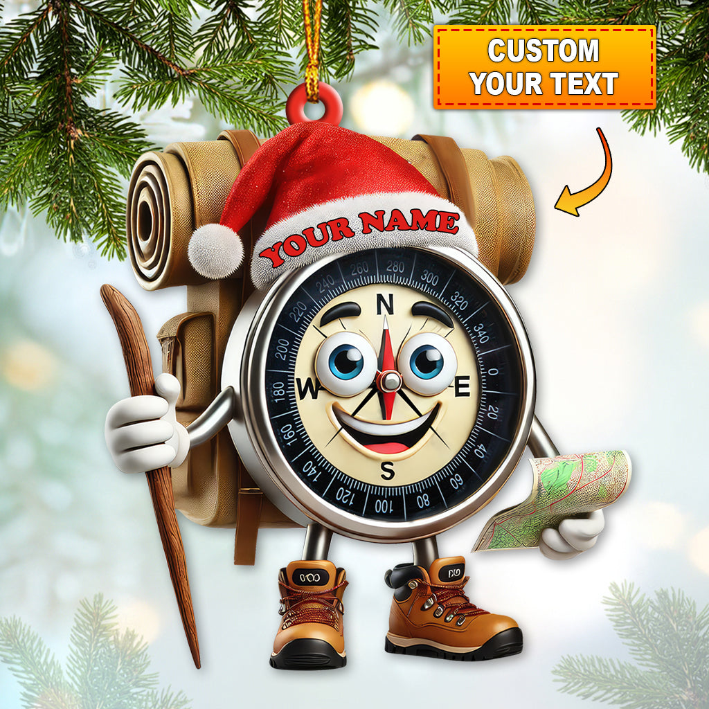 Blisscorners Custom Name Hiking Ornament, Hiking Lover Christmas Decoration82D Flat LM2111