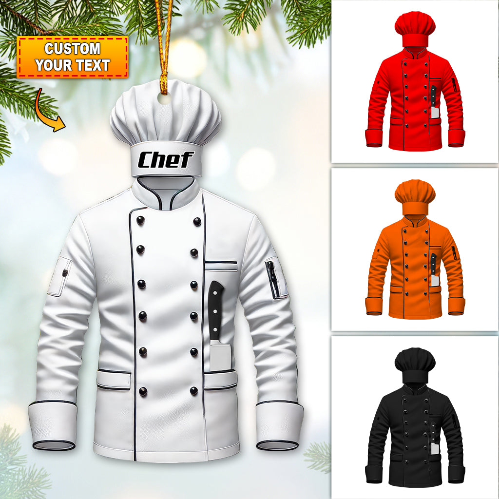 Blisscorners Custom Name Chef Ornament, Christmas Gift for Cooking Lover52D Flat LM2211