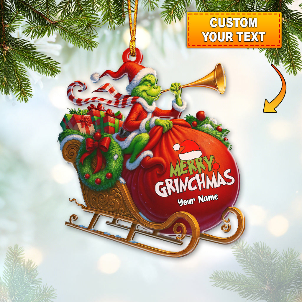 Blisscorners Merry Grinchmas, Home Decor, Christmas Ornament, Personalized Ornament2D Flat LM2111