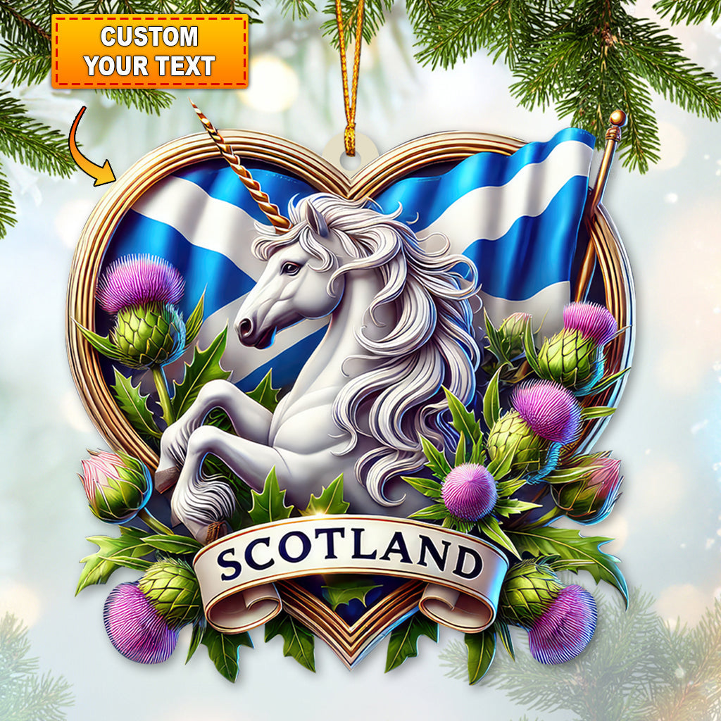 Blisscorners Custom Name Scotland Ornament, Christmas Gift for Scotland Lover42D Flat LM2211
