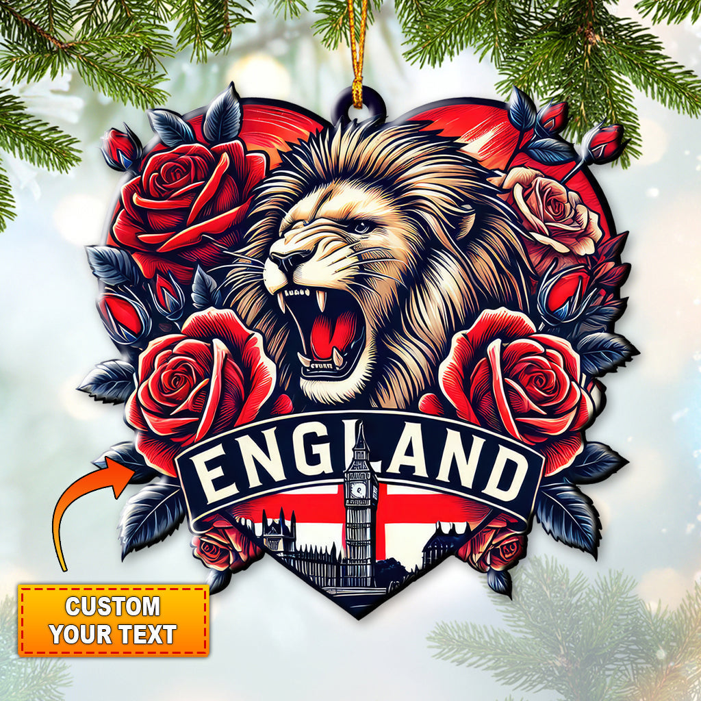 Blisscorners Custom Name England Ornament, Christmas Gift for England Lover2D Flat LM2211