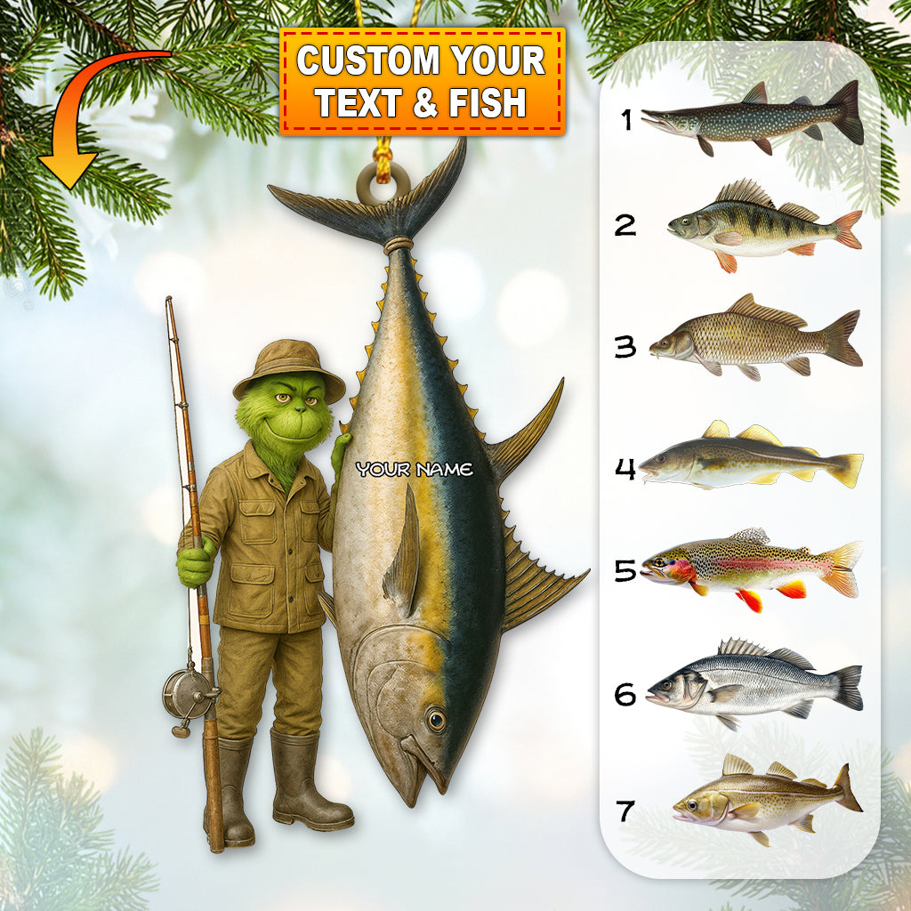 Blisscorners Fishing Lover, Home Decor, Christmas Ornament, Personalized Ornament2D Flat LM2111