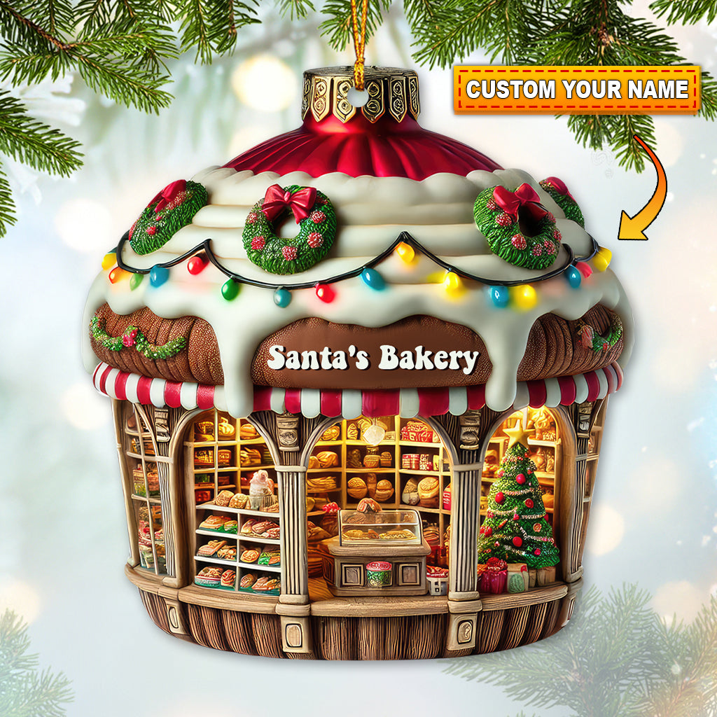 Blisscorners Custom Name Bakery Store Ornament, Bakery Store Christmas Decoration2D Flat LM2211