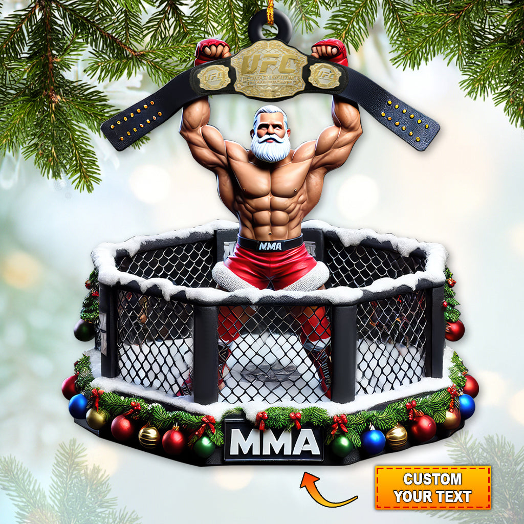 Blisscorners Custom Name MMA Boxing Ornament, Boxing  Lover Christmas Gift2D Flat LM2111