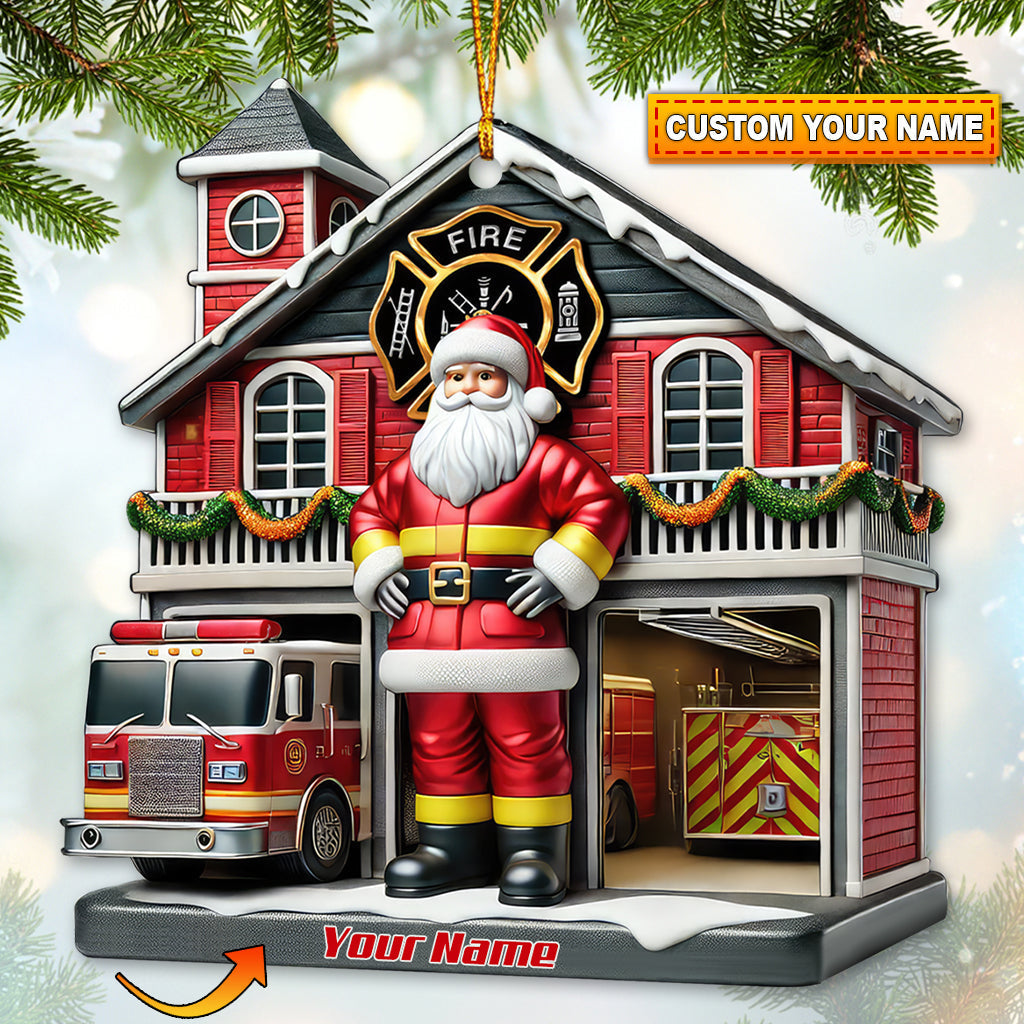 Blisscorners Custom Name Fire Fighter Ornament, Fire Fighter Christmas Gift12D Flat LM2111