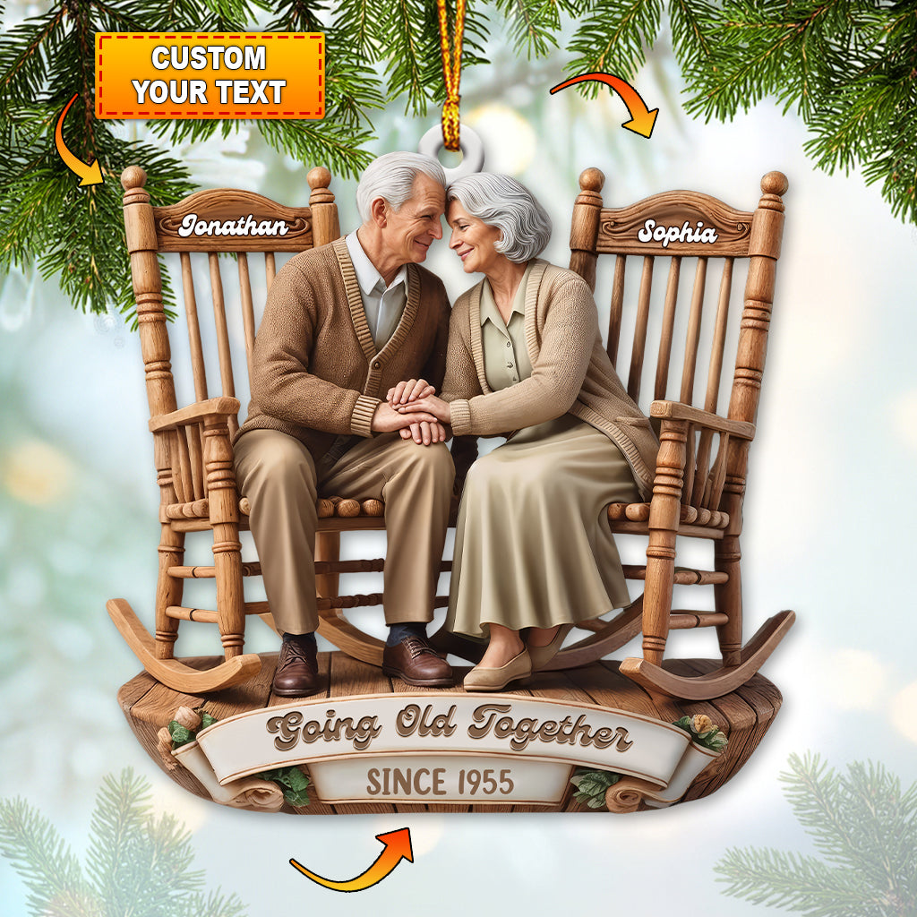 Blisscorners Growing Old Together Couple, Home Decor, Christmas Ornament, Personalized Ornament2D Flat LM2111
