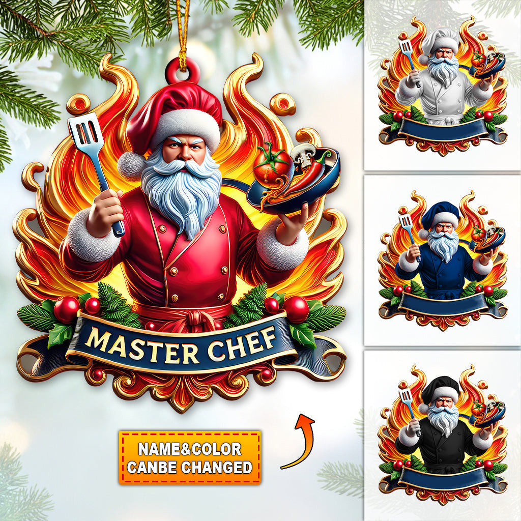 Blisscorners Custom Name Chef Ornament, Christmas Gift for Cooking Lover2D Flat LM2111