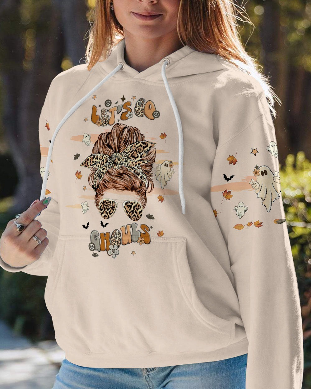 BLISSCORNERS A REAL WOMEN SKULL MESSY BUN ALL OVER PRINT