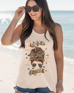 BLISSCORNERS A REAL WOMEN SKULL MESSY BUN ALL OVER PRINT