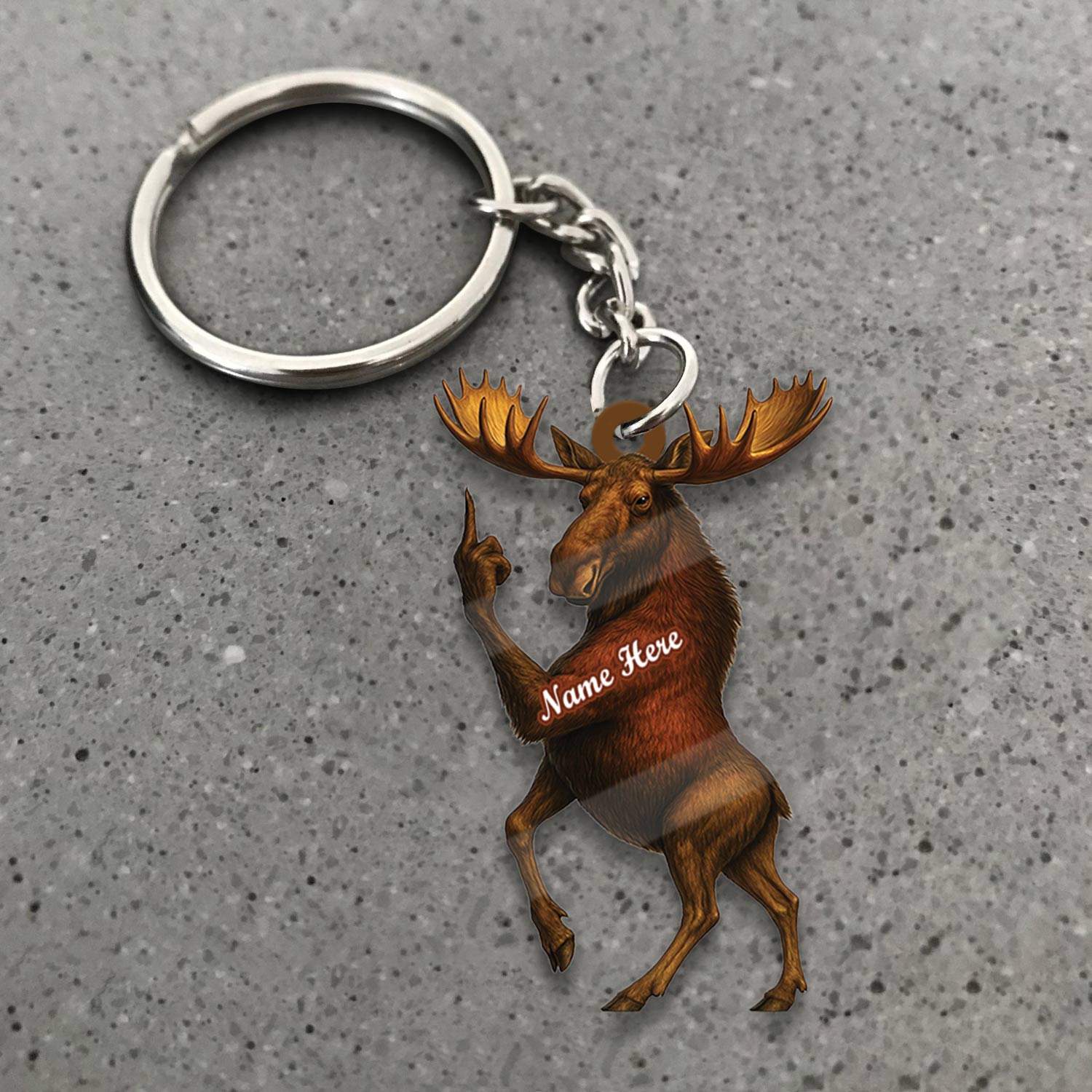 Blisscorners Personalized Funny Moose Acrylic Christmas Ornament And Keychain- Custom Decoration Holiday Gift for Hunters 2D Flat