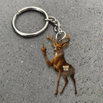 Blisscorners Personalized Funny Deer Buck Fukin' Finger Hunting Acrylic Christmas Ornament And Keychain Custom Gift For Hunters 2D Flat