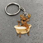 Blisscorners Personalized Funny Deer Bathtub Ornament, Cool Buck Relaxing Christmas Decor, Unique Gag Gift for Hunters and Men LM0411