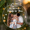 (Photo Inserted) Blisscorners Baby First Christmas As A Family Of Three - Personalized Custom Acrylic Ornament