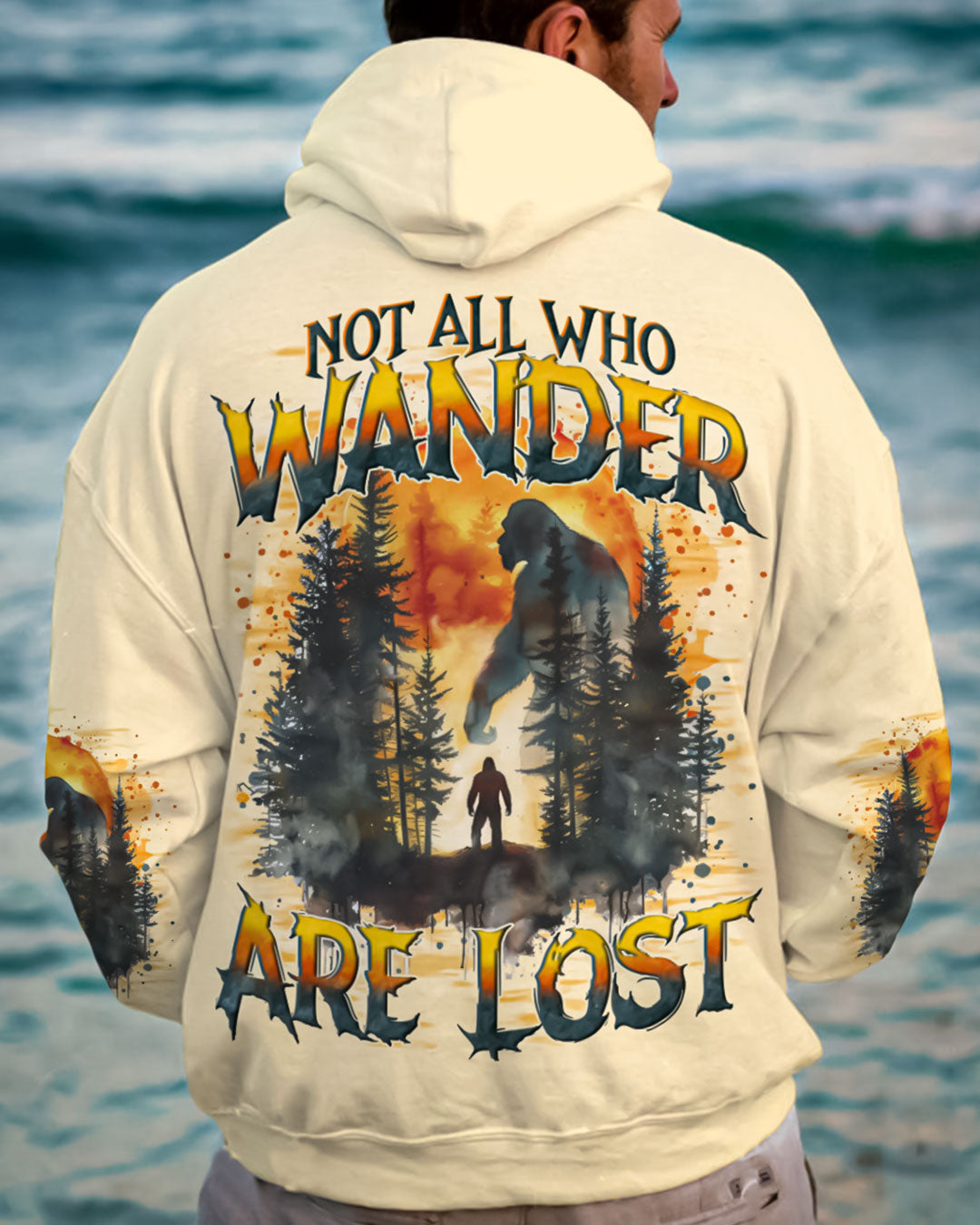 BLISSCORNERS NOT ALL WHO WANDER ARE LOST BIGFOOT ALL OVER PRINT