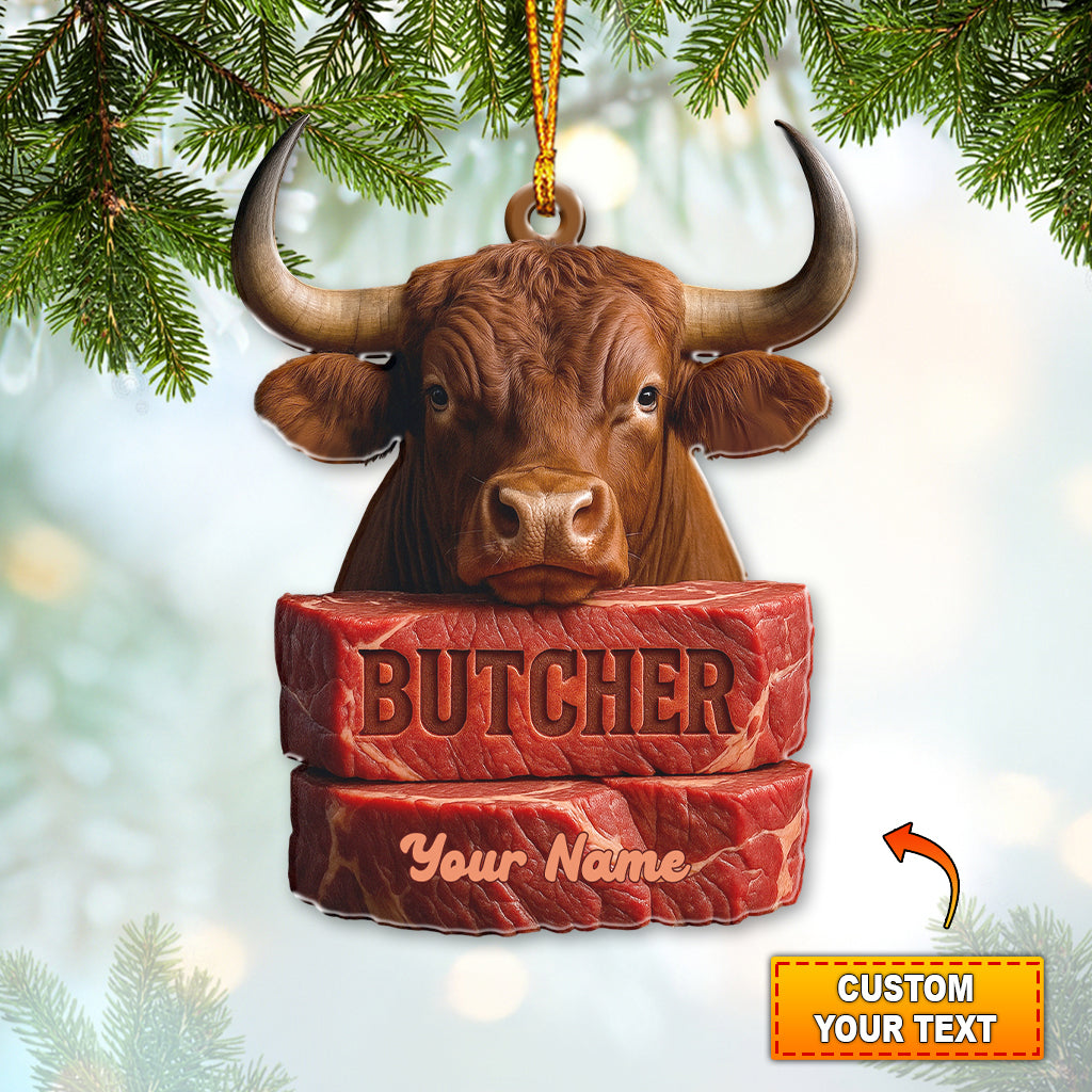 Blisscorners Butcher, Home Decor, Christmas Ornament, Personalized Ornament2D Flat LM2111